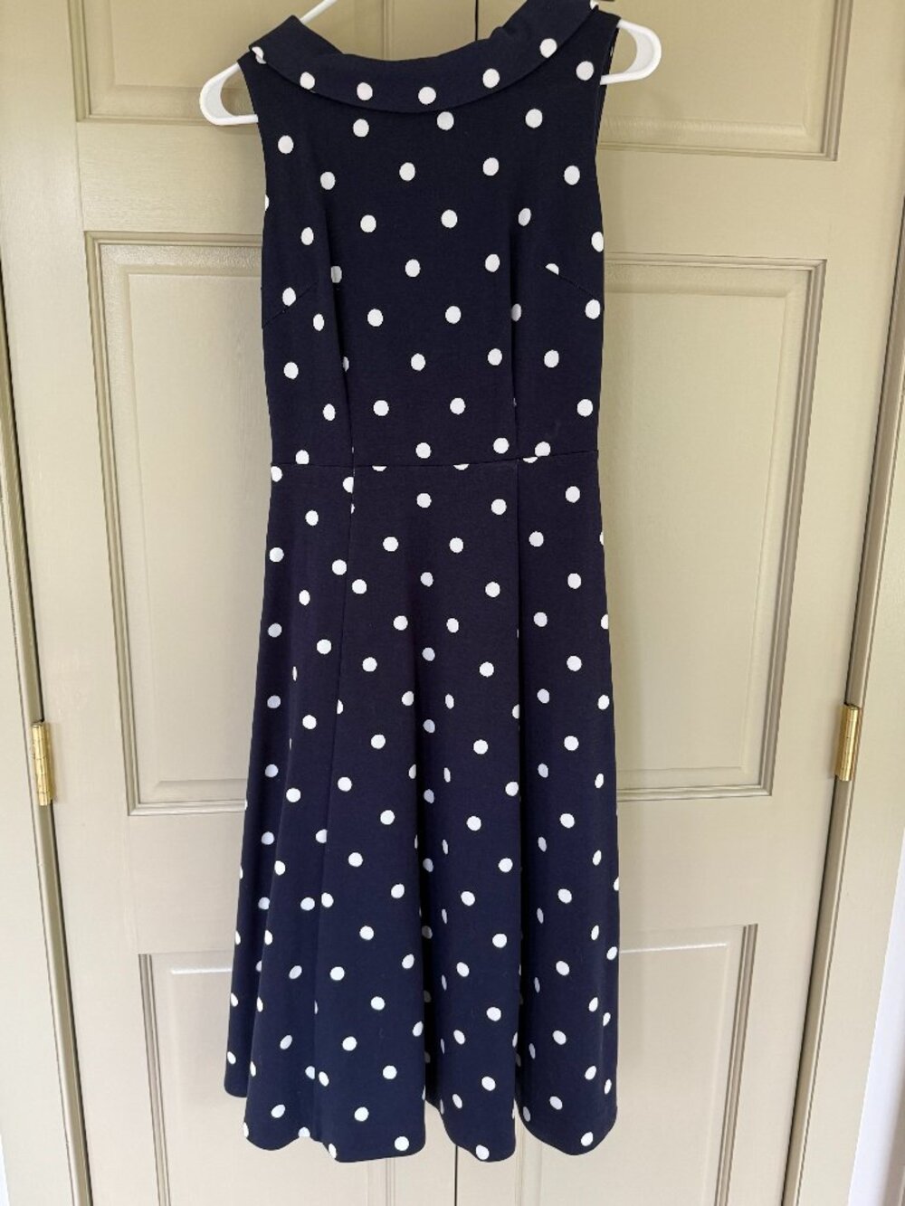 Boden Womens Dress Navy with White Polka Dots Size 4